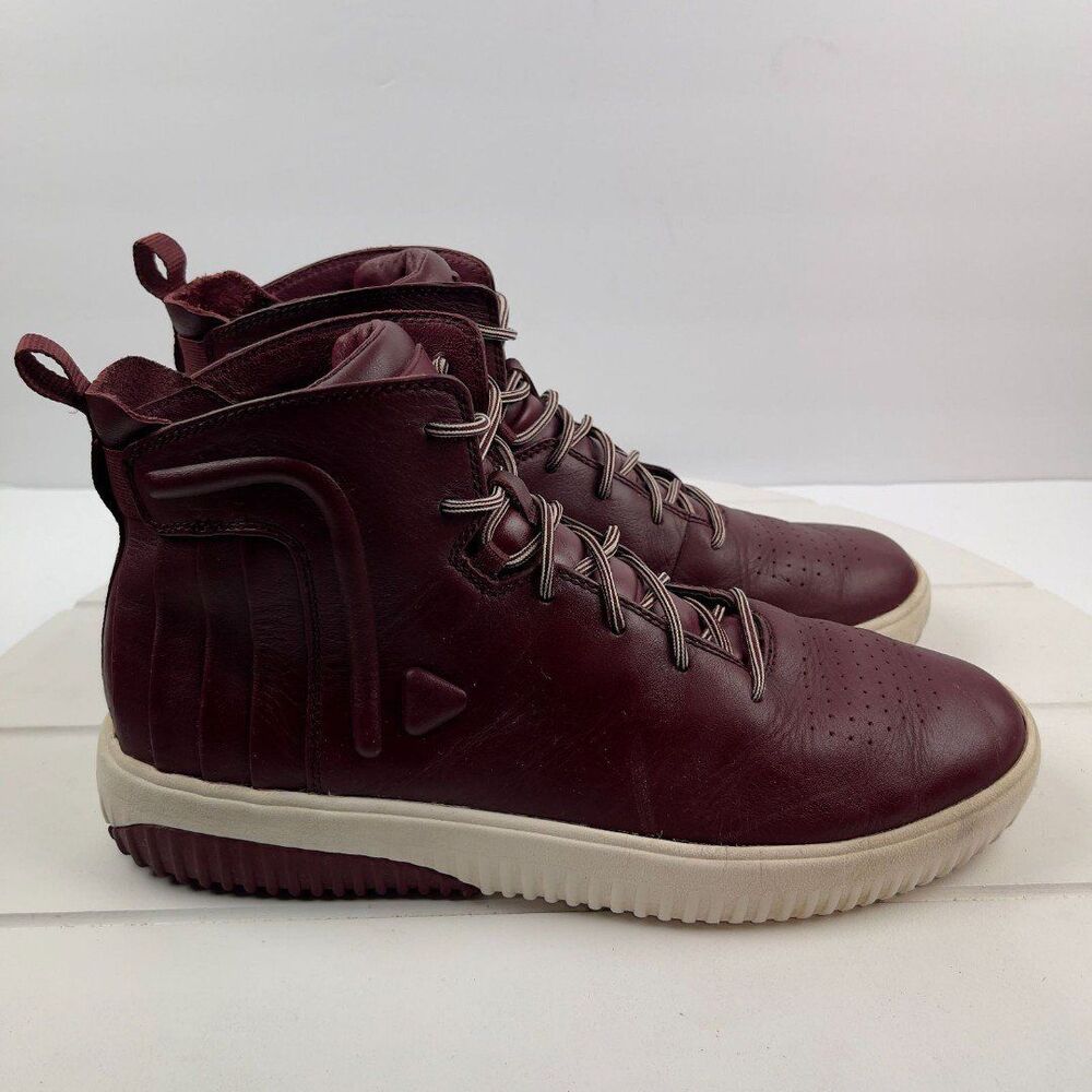 Mark Nason 68619 Los Angeles Sz 12 Burgundy High Top Sneakers Mens Shoes Leather